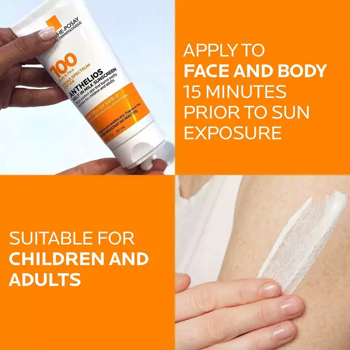 La Roche-Posay Anthelios Melt-In Milk Sunscreen for Face & Body SPF 100