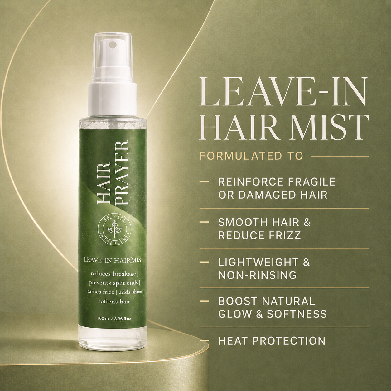 Hair Prayer 6-in-1 Miracle Leave-In Hair Mist (COSMOS NATURAL Certified)
