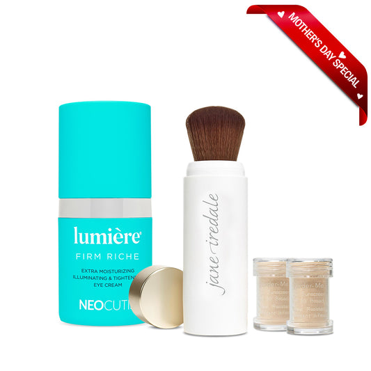 Jane Iredale Powder-Me SPF 30 Dry Sunscreen Refillable Brush (Nude) + Neocutis Lumiere Firm Riche Bundle