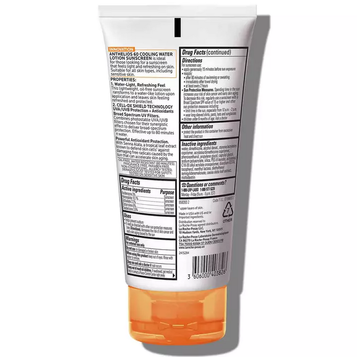 La Roche-Posay Anthelios Cooling Water Sunscreen Lotion SPF 60