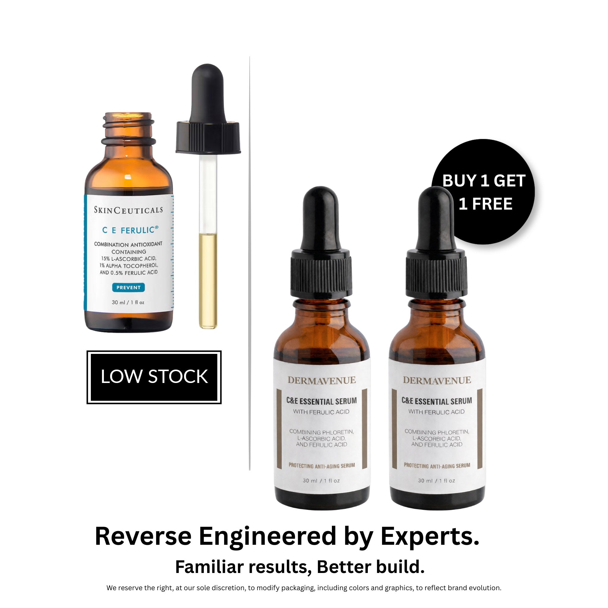 SkinCeuticals C E Ferulic 1 fl oz. SOLD OUT-Buy 1 Dermavenue C E Essential Serum Get a Your Second Bottle FREE