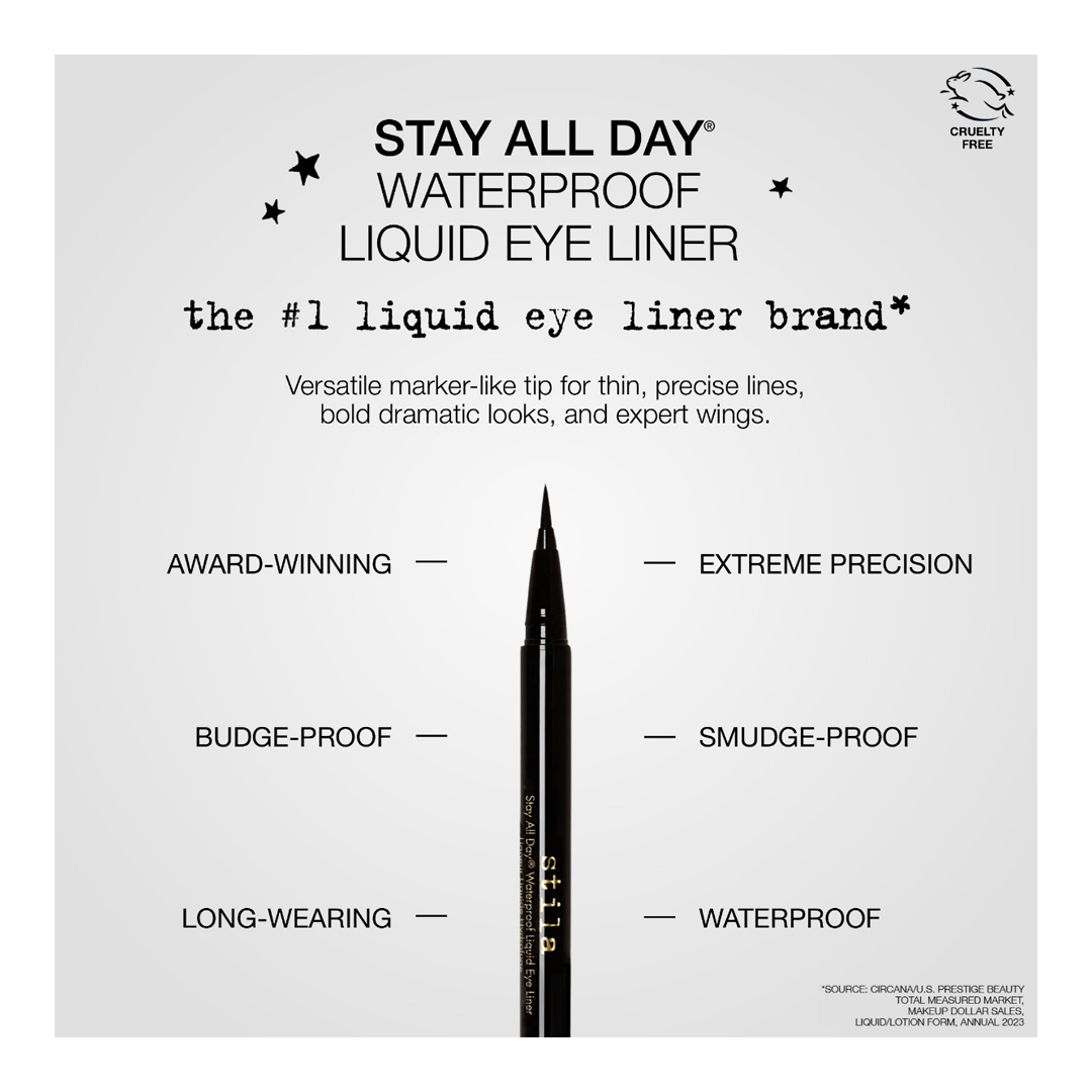 Stila Stay All Day WaterProof Liquid Eye Liner MICRO TIP -Black (Travel Size)