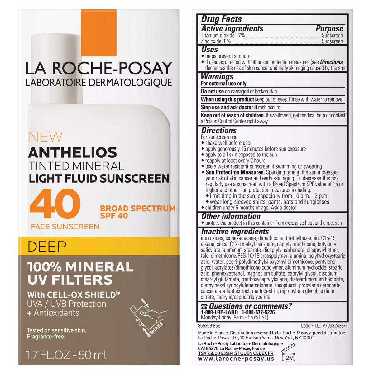 La Roche-Posay Anthelios Mineral Tinted Sunscreen for Face with SPF40