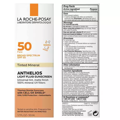 La Roche-Posay Anthelios Mineral Tinted Sunscreen for Face with SPF50