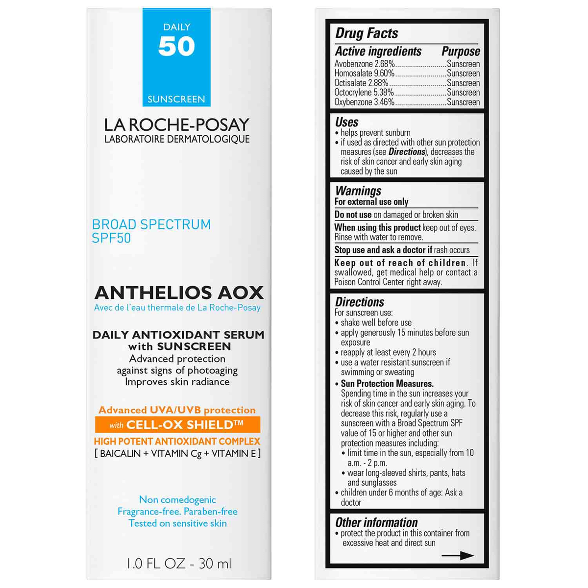 La Roche-Posay Anthelios AOX Antioxidant Serum with SPF 50 Sunscreen