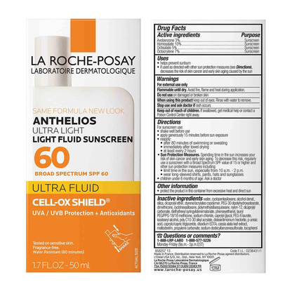 La Roche-Posay Anthelios Ultra Light Fluid Facial Sunscreen SPF 60