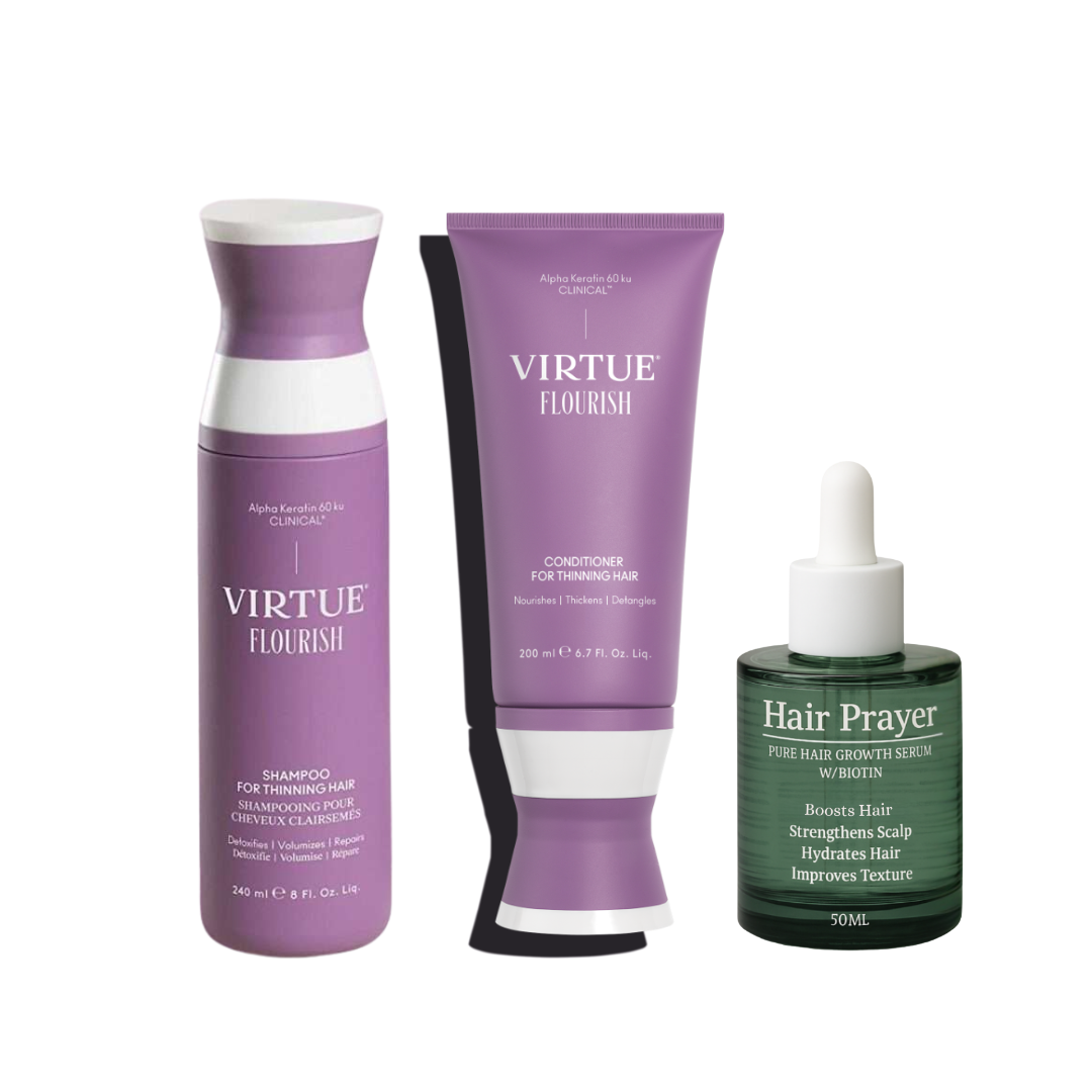 Virtue Flourish Shampoo and Conditioner +Hair Prayer Bundle*