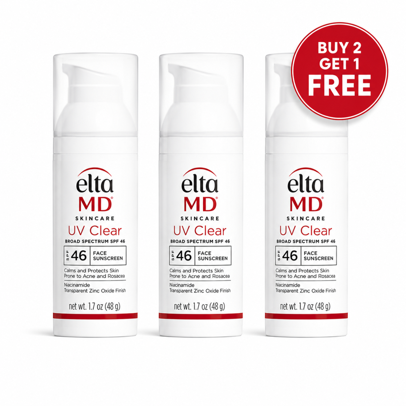 BUNDLE Buy 2 EltaMD UV Clear 46 Get 1 FREE FULL SIZE