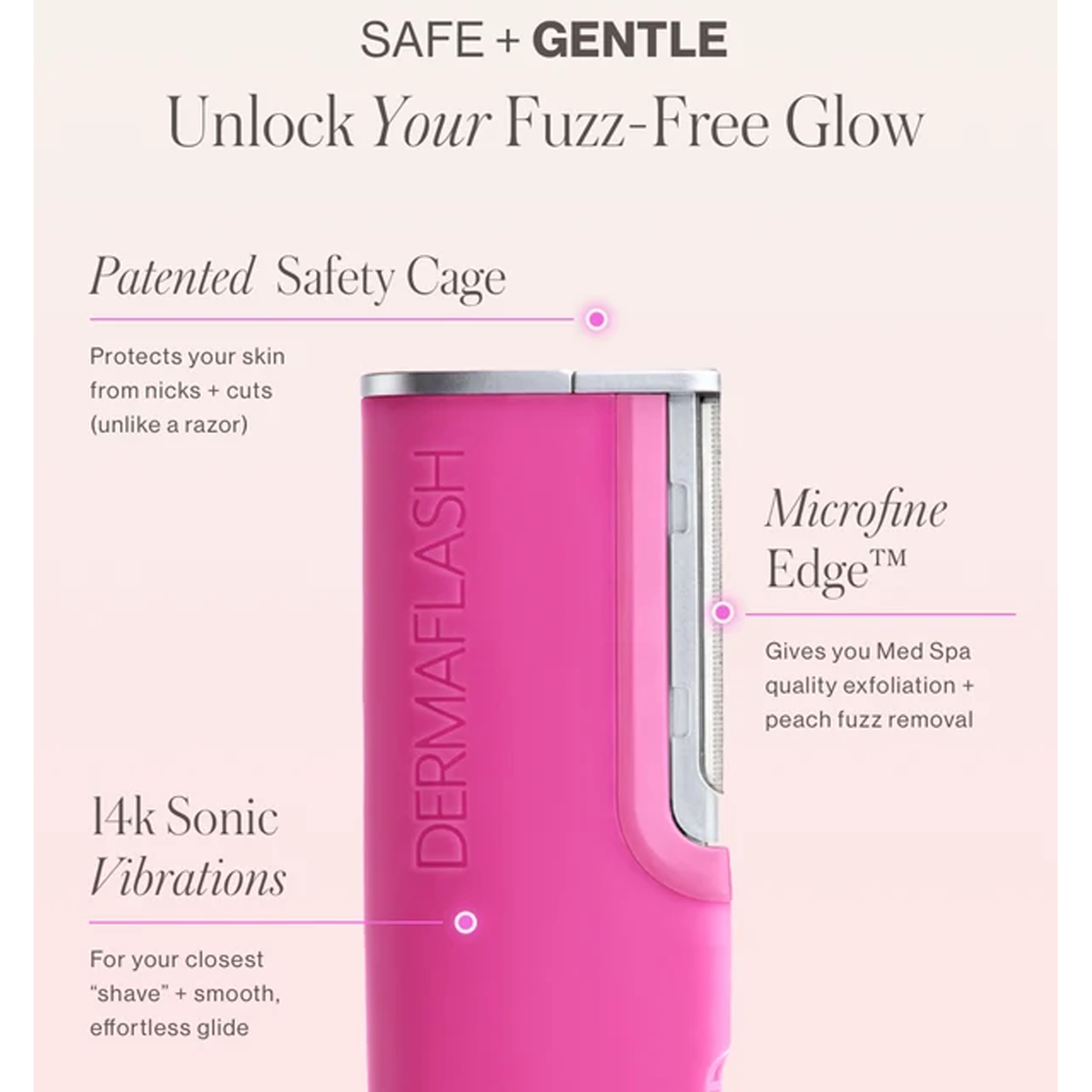 DERMAFLASH LUXE+ Advanced Sonic Dermaplaning and Peach Fuzz Removal