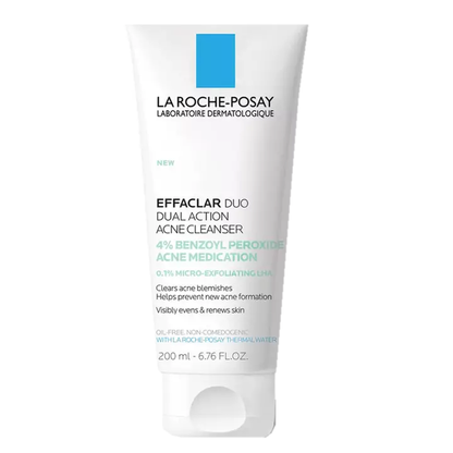 La Roche-Posay Effaclar Dual Action Acne Face Wash With 4% Benzoyl Peroxide