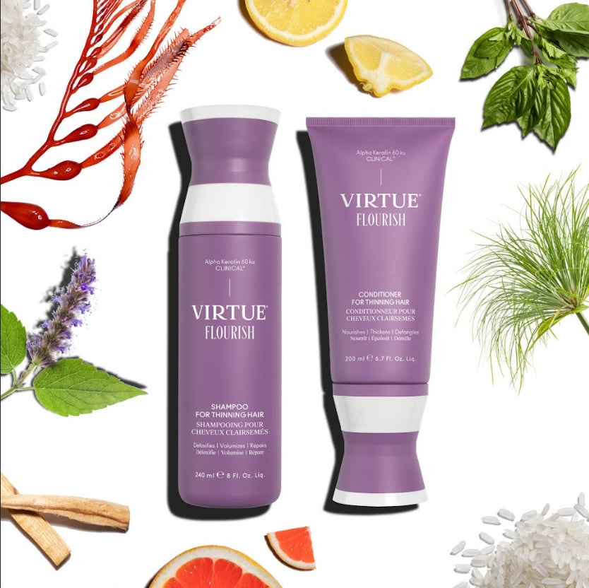 Virtue Flourish Shampoo and Conditioner for Thinning Hair Bundle