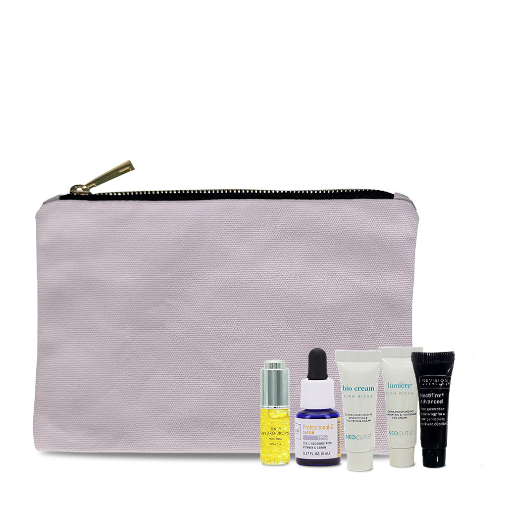 DermAvenue Canvas Cosmetic Bag + Samples