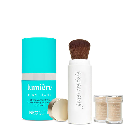 Jane Iredale Powder-Me SPF 30 Dry Sunscreen Refillable Brush (Nude) + Neocutis Lumiere Firm Riche Bundle