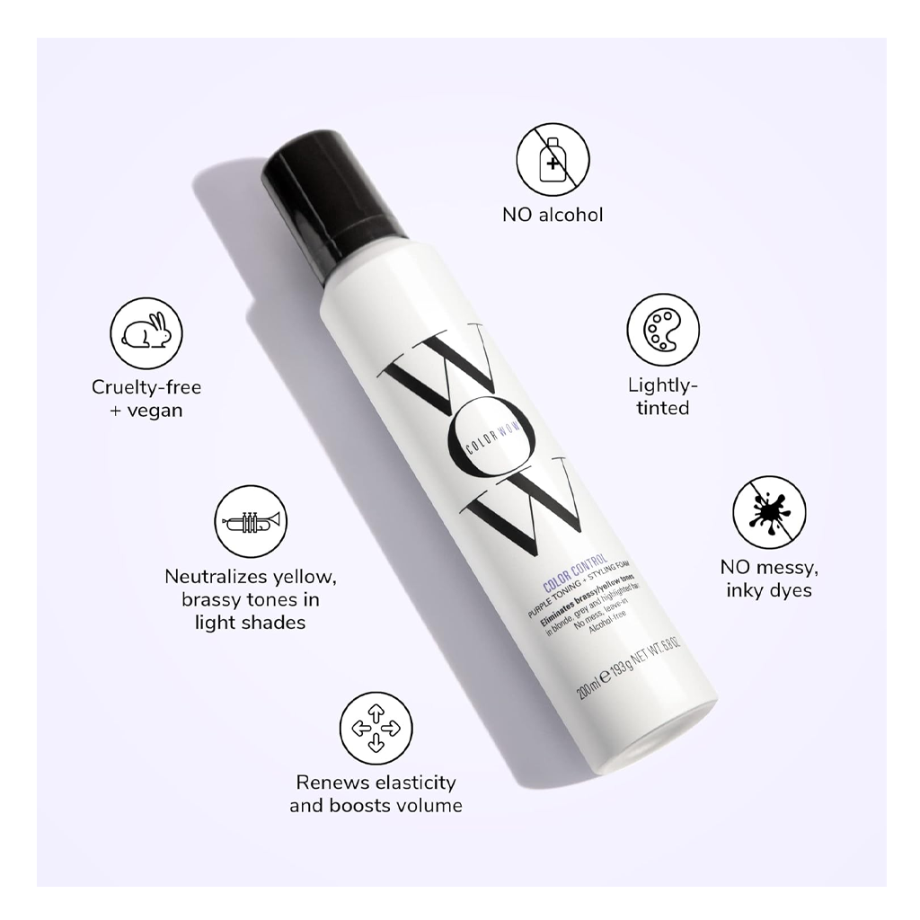 COLOR WOW Color Control Purple Toning + Styling Foam