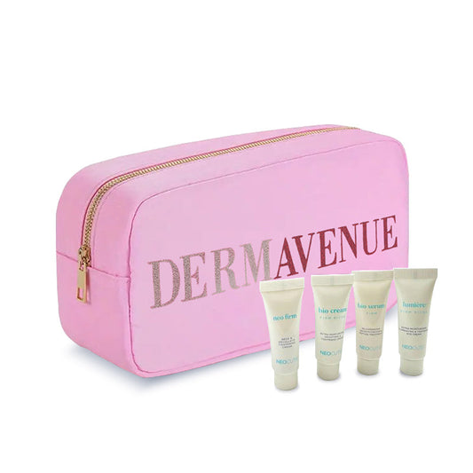 Limited Edition Pink DermAvenue Cosmetic Bag + Samples