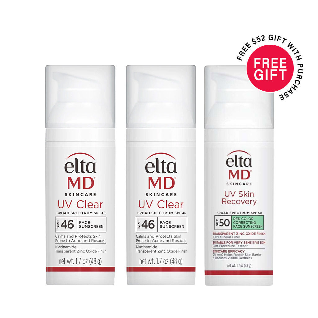 EltaMD Buy 2x Clear Broad-Spectrum SPF 46 Get 1 FREE UV Recovery Red Color Correcting Green Tint Broad Spectrum SPF 50