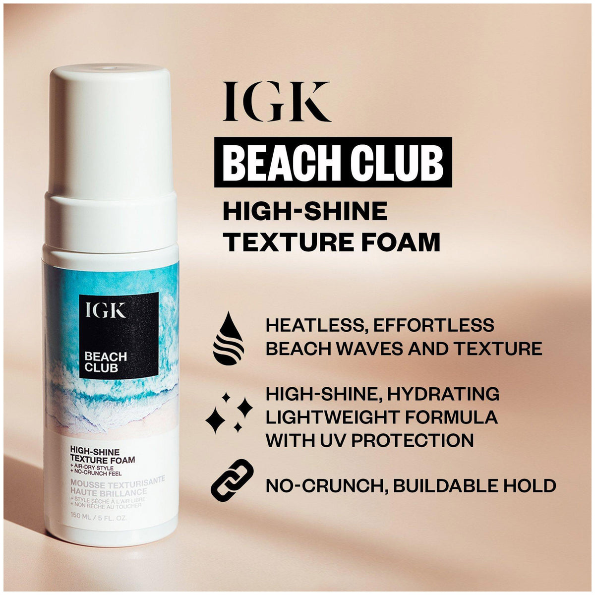 IGK Beach Club High-Shine Texture Foam