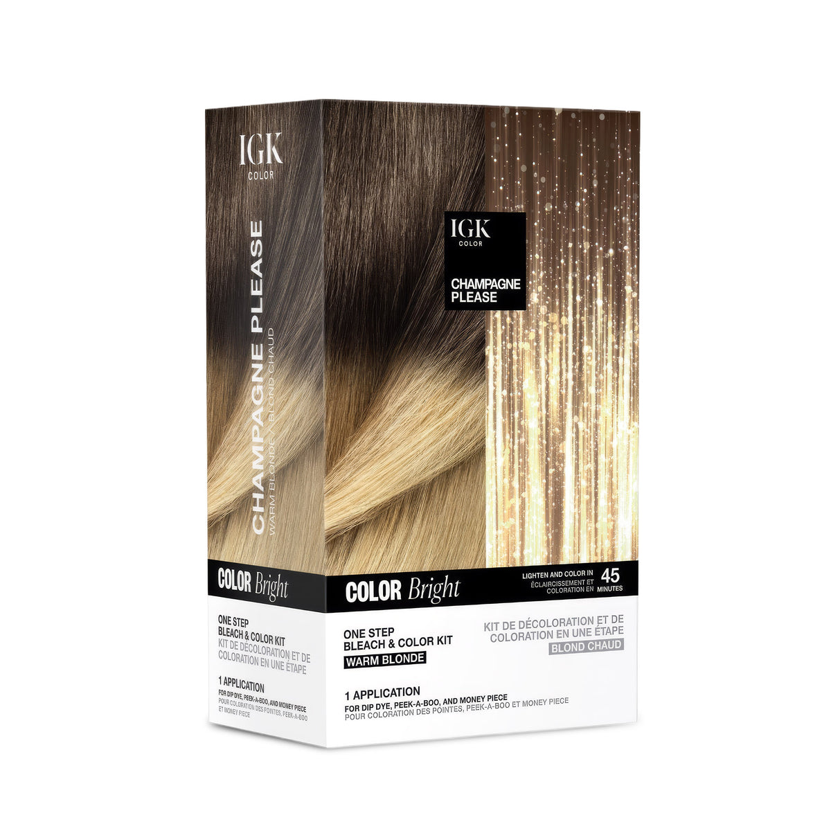 IGK Color Bright One Step Bleach &amp; Color Kit - Champagne Please (Warm Blonde)