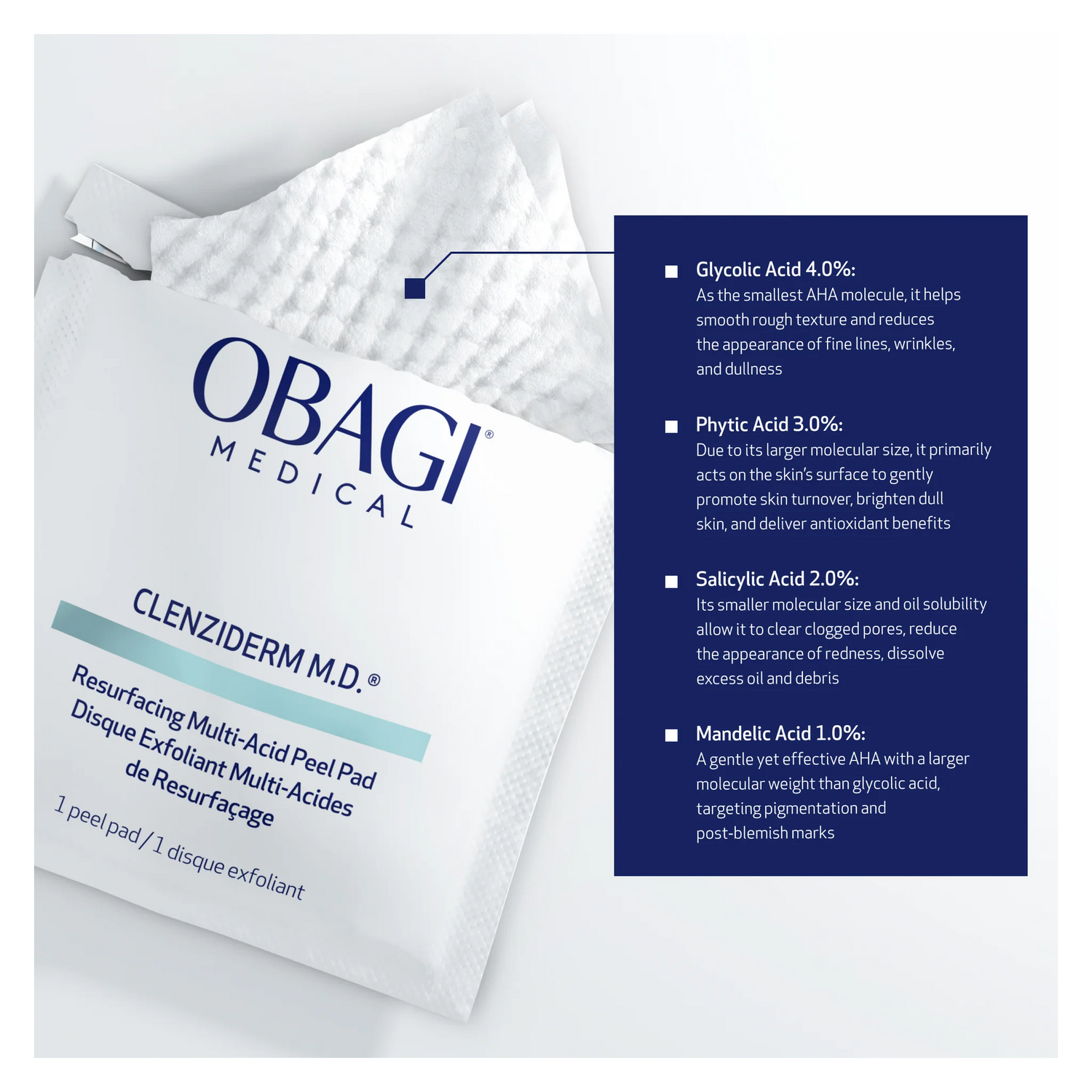 Obagi Cleziderm M.D. Resurfacing Multi-Acid Peel Pads