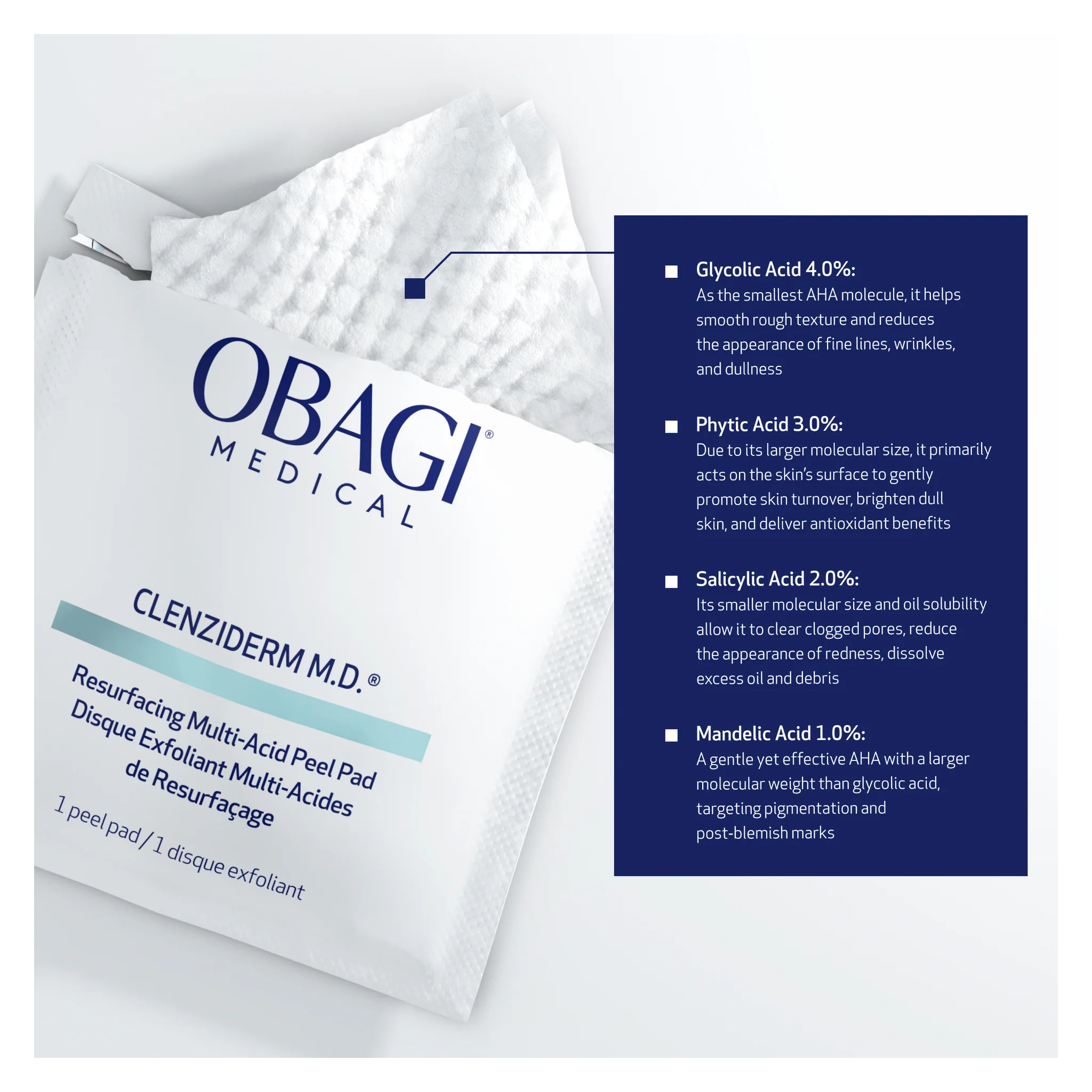 Obagi Cleziderm M.D. Resurfacing Multi-Acid Peel Pads