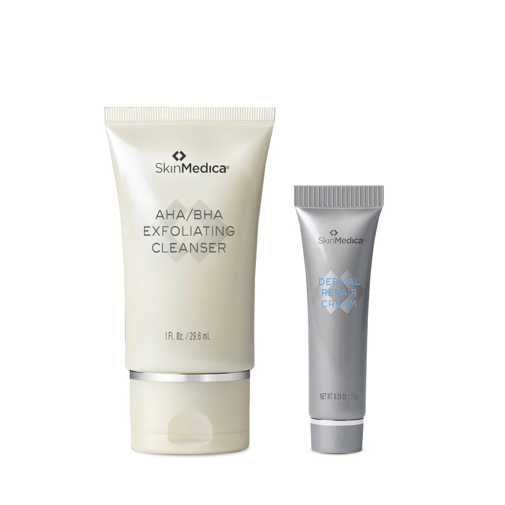 SkinMedica Travel Size AHA/BHA Exfoliating Cleanser &amp; Dermal Repair Cream