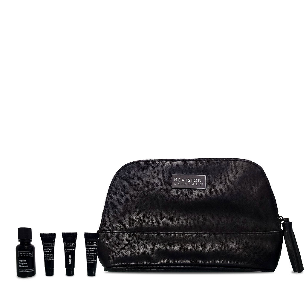 Revision Skincare Custom Branded Cosmetic Black Bag w/Samples